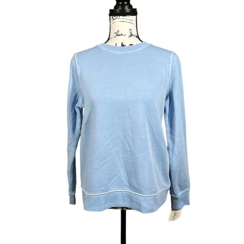 Style & Co women petite sweatshirt baby blue crew neckline sweatshirt size PM